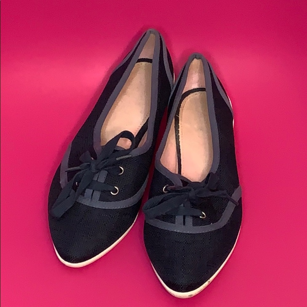 Blue Canvas Pointy Toe Tennis Shoe